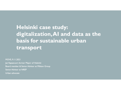 Smart cities: Helsinki — digitalisation, AI and data
