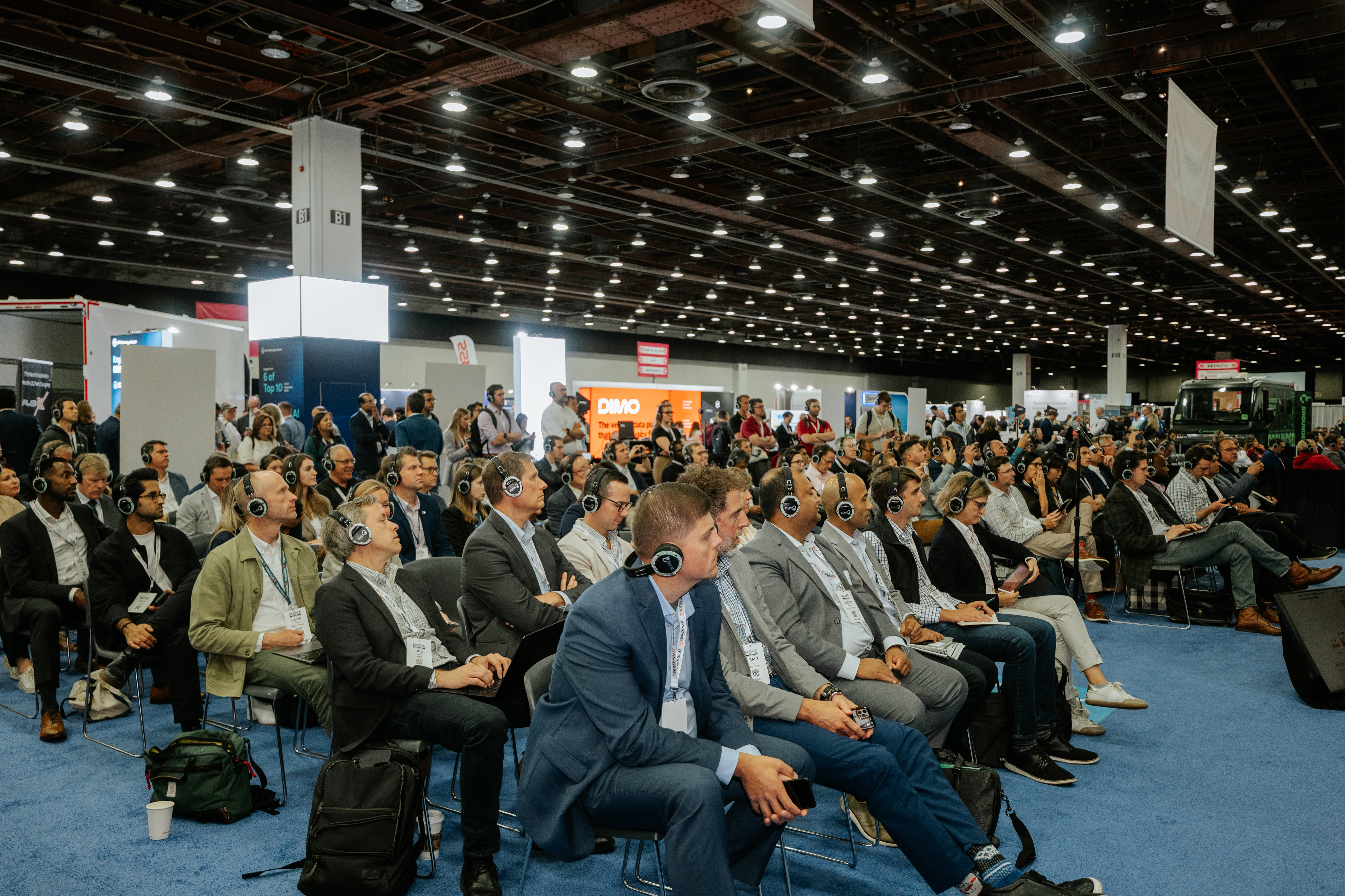 Crowd listening to speech