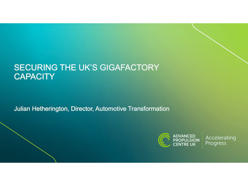 Battery tech: securing the UK’s future gigafactory capacity