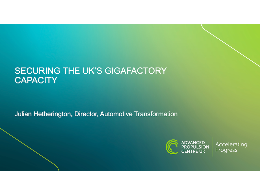 Battery tech: securing the UK's future gigafactory capacity