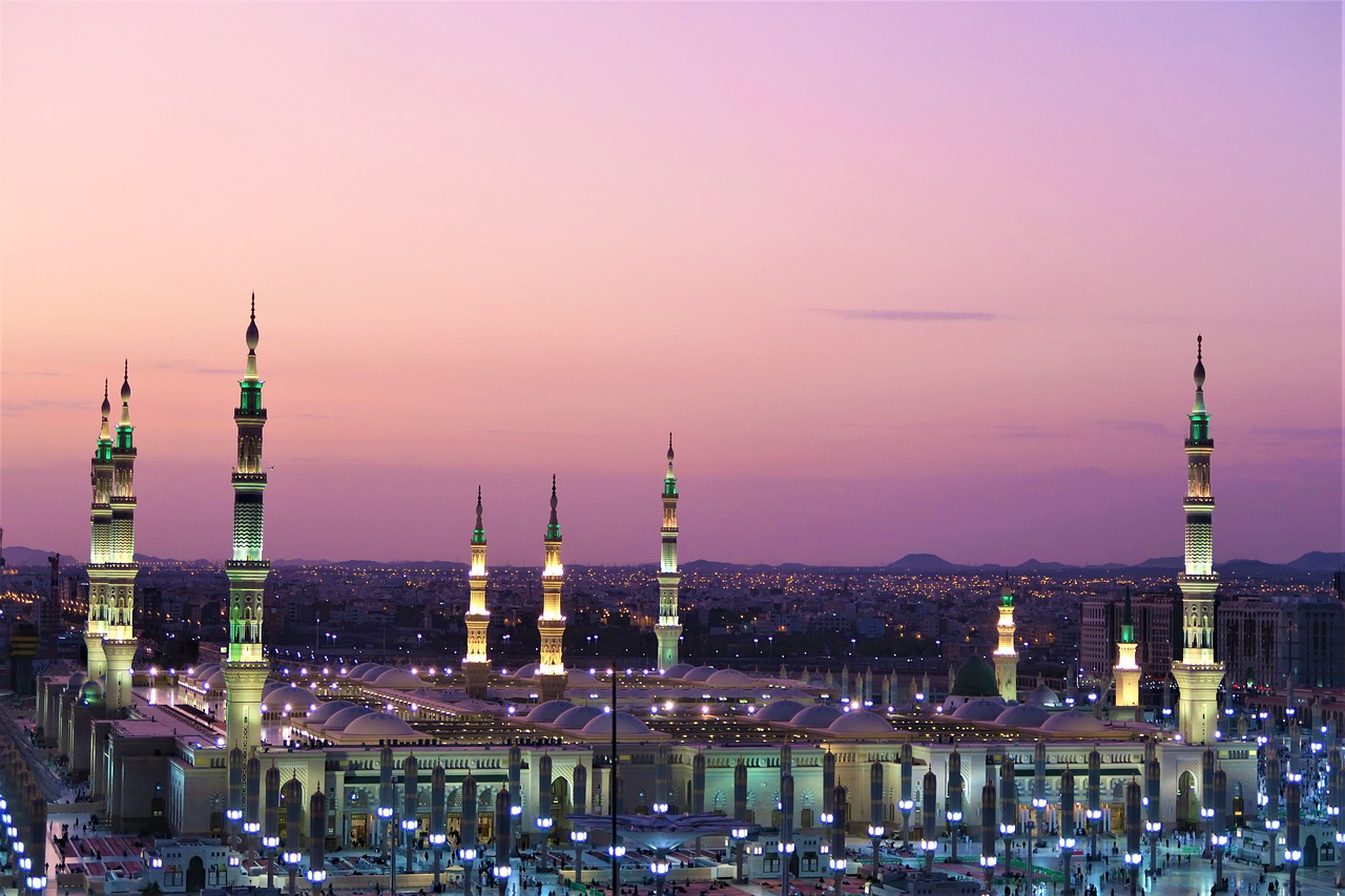 mosque, masjid al nabawi, nature, sunrise, medina, minarets, city, religion, islam, architecture, building, historic, sky, beautiful, saudi arabia, ravza, medina, medina, medina, saudi arabia, saudi arabia, saudi arabia, saudi arabia, saudi arabia