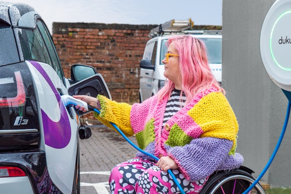 Inclusive EV charger wins £50,000 award for increasing accessibility to physically restricted users