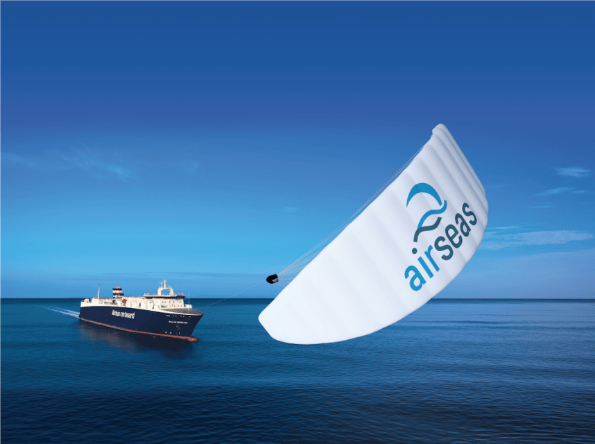 Airseas starts testing half-sized kite on French cargo ship