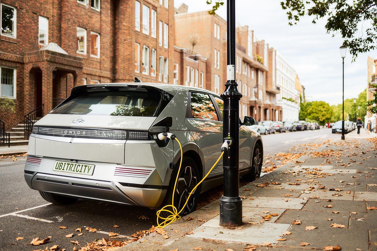 Electric vehicle at charging point